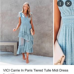 Vici dolls tiered blue dress. Bought for wedding and didn’t end up wearing!